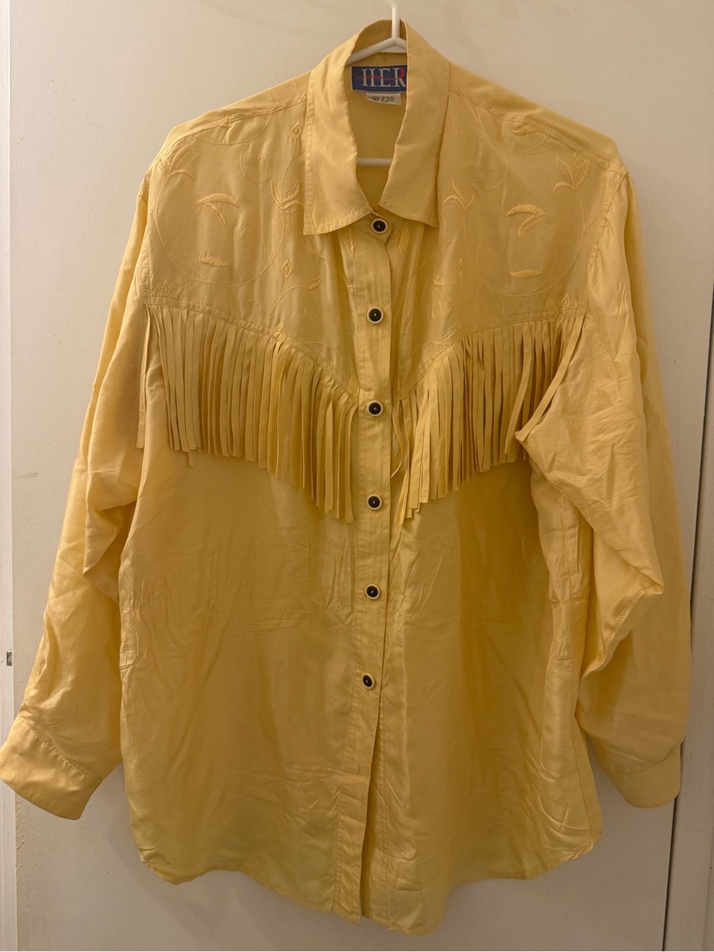 Vintage Silk Fringe Western Shirt